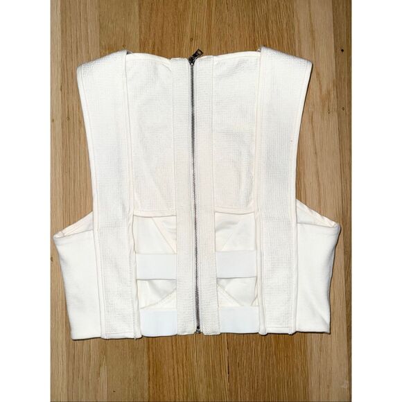 BCBG Nyella Crop Top in Off White XS - Picture 3 of 5